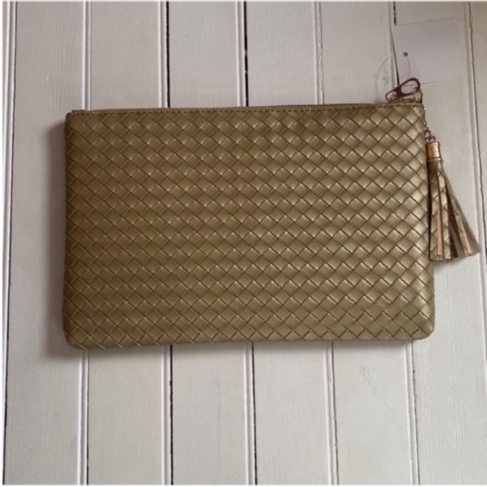 Virginia Wolf Mini Woven Pouch Gold - Picture 5 of 6